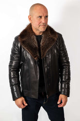 Men's Coat John with Wolf collar